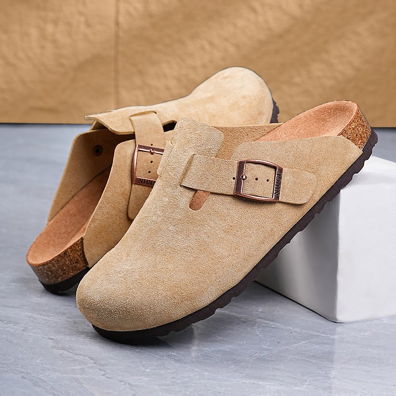 أحذية بيركنستوك المريحة للرجال والنساء، طراز جزيرة، أحذية بيركنستوك جلدية أصلية، طراز، سهل الارتداء، ذات نعل سميك، كlogs مغلقة - Image 3